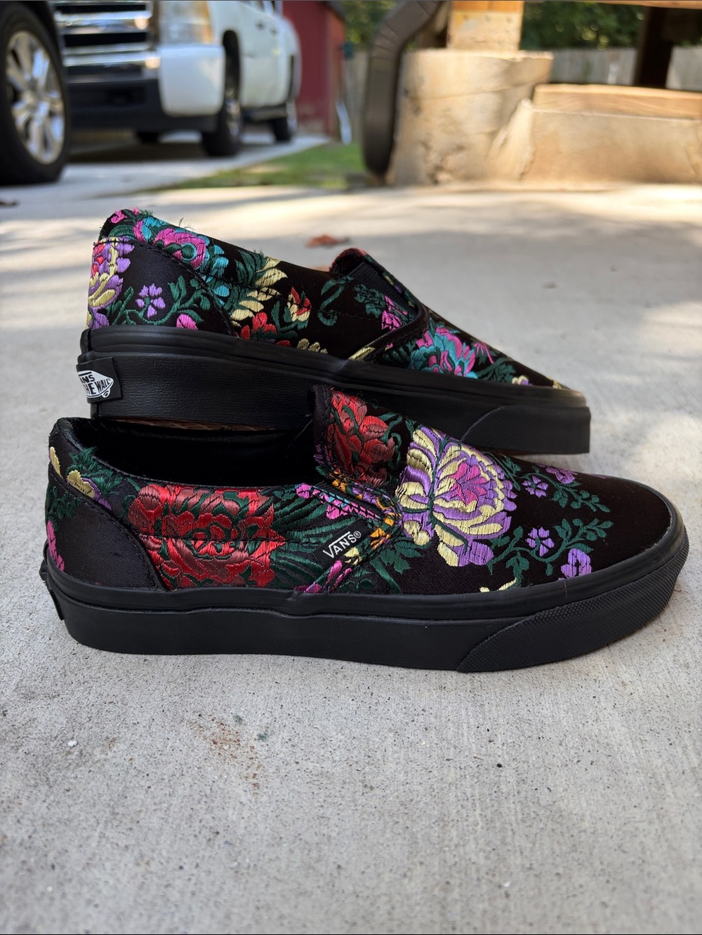 Vans Satin Embroidered Slip-On - Size 6 Womens